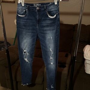 Resfeber Dark Blue Skinny Distressed Jeans